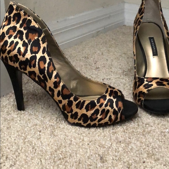 Leopard Print Peep Toe Shoe - Picture 2 of 4